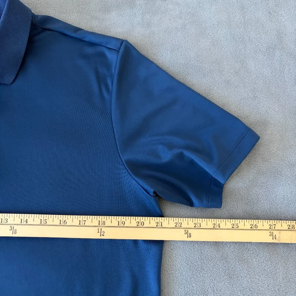 Adidas Golf Polo Mens M Blue Dry Fit UPF 30 Short Sleeve Collar Shirt